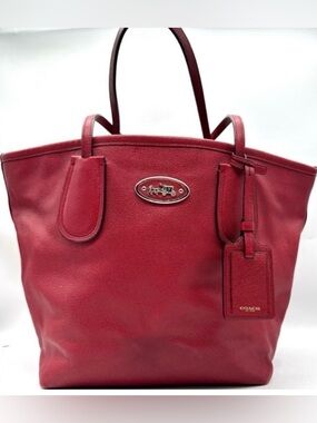 “Coach - Taxi” Red Crossgrain Leather Tote Bag. 
Final Markdown